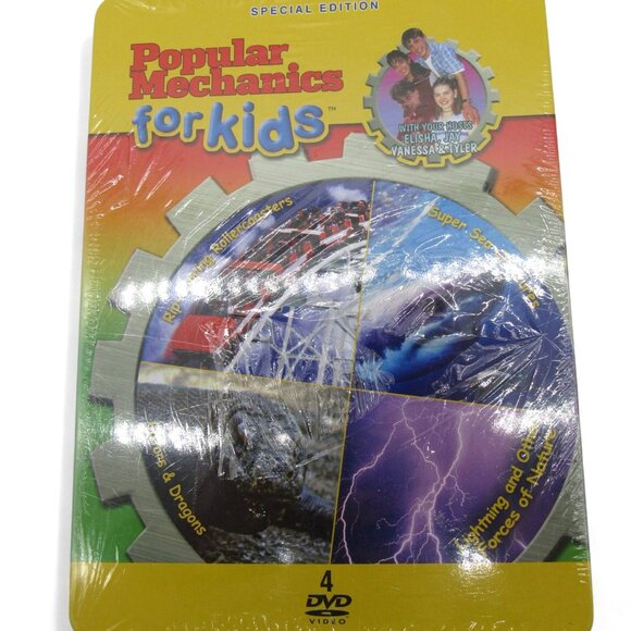 POPULAR MECHANICS For Kids 2009 Special Edition 4-DVD Tin Set New Unopened Rare - Picture 2 of 8